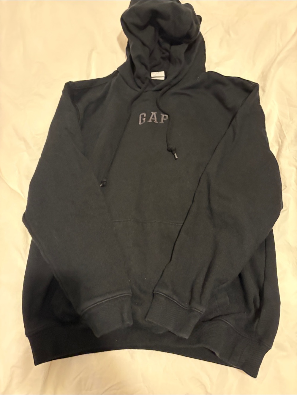 GAP Men's Dark Black Pullover Hoodie with Logo
